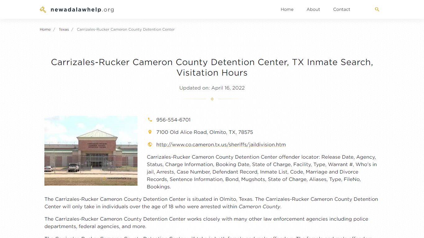 Carrizales-Rucker Cameron County Detention Center, TX ...